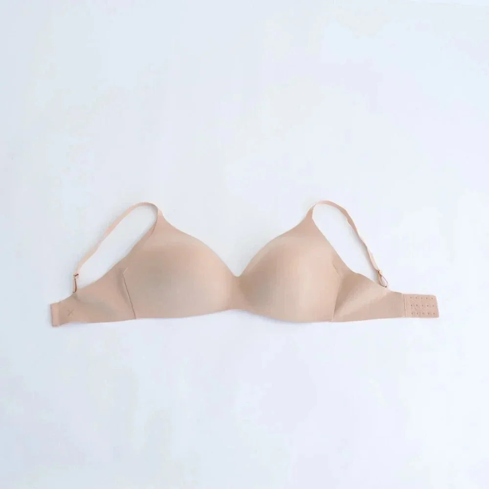 Knix Contour T-Shirt Bra Beige Spaghetti Straps 72% Nylon Size 8+